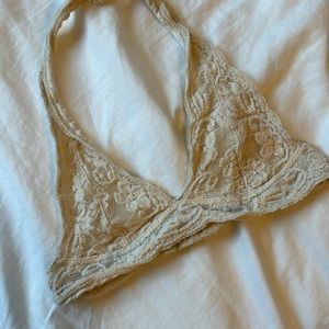 Tillys Full Tilt Intimates & Sleepwear Cream Lace Halter Bralette